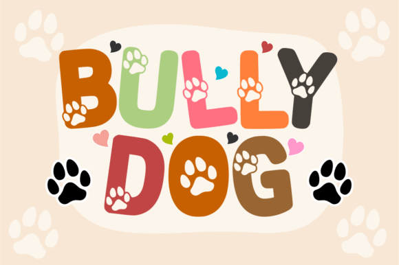 Bully Dog: A Playful Paw Print Font for Pet Lovers