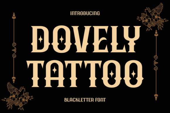 Dovely Tattoo: Bold Blackletter Charm for Modern Design