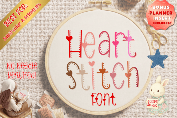 Heart Stitch: The Cozy Faux Embroidery Font for Digital Crafters