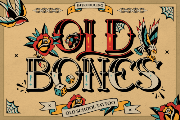Old Bones: A Typeface with Vintage Tattoo Studio Attitude